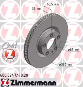 Тормозной диск (ZIMMERMANN: 600.3247.20)