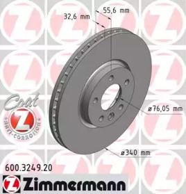 Тормозной диск (ZIMMERMANN: 600.3249.20)