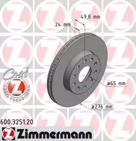 Тормозной диск (ZIMMERMANN: 600.3251.20)