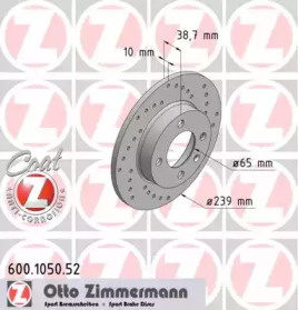 Тормозной диск (ZIMMERMANN: 600.1050.52)