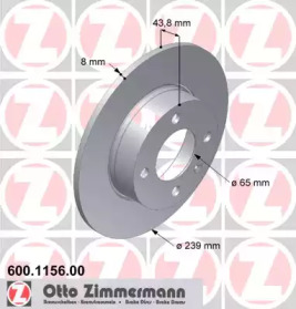 Тормозной диск (ZIMMERMANN: 600.1156.00)