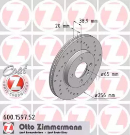 Тормозной диск (ZIMMERMANN: 600.1597.52)