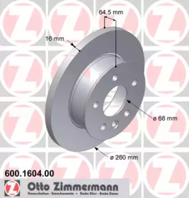 Тормозной диск (ZIMMERMANN: 600.1604.00)