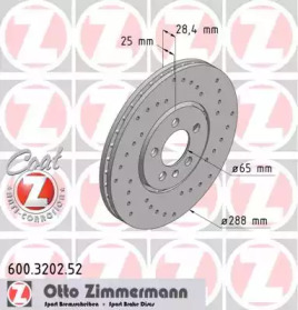 Тормозной диск (ZIMMERMANN: 600.3202.52)