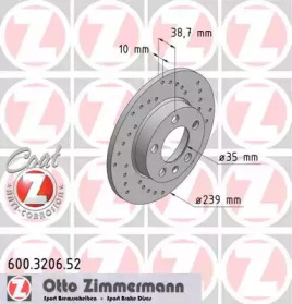 Тормозной диск (ZIMMERMANN: 600.3206.52)