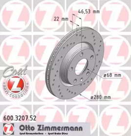 Тормозной диск (ZIMMERMANN: 600.3207.52)