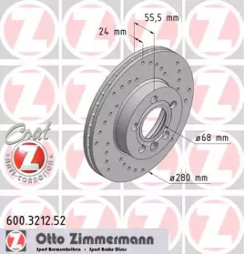 Тормозной диск (ZIMMERMANN: 600.3212.52)