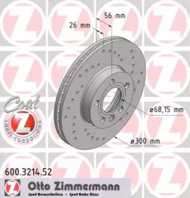 Тормозной диск (ZIMMERMANN: 600.3214.52)