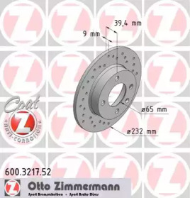 Тормозной диск (ZIMMERMANN: 600.3217.52)