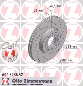 Тормозной диск (ZIMMERMANN: 600.3236.52)