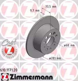 Тормозной диск (ZIMMERMANN: 610.1171.20)