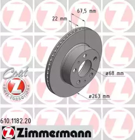 Тормозной диск (ZIMMERMANN: 610.1182.20)