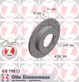 Тормозной диск (ZIMMERMANN: 610.1198.52)