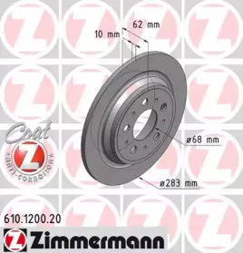 Тормозной диск (ZIMMERMANN: 610.1200.20)