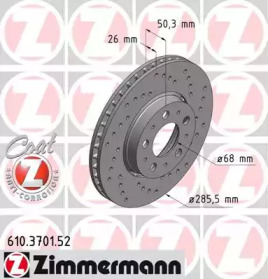 Тормозной диск (ZIMMERMANN: 610.3701.52)