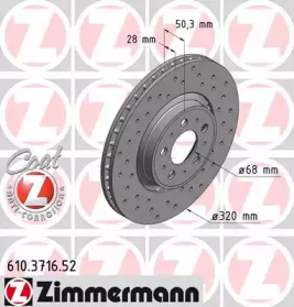 Тормозной диск (ZIMMERMANN: 610.3716.52)