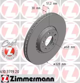 Тормозной диск (ZIMMERMANN: 610.3719.20)