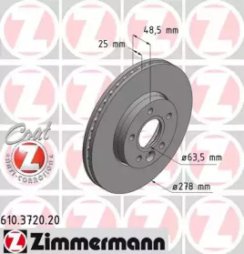 Тормозной диск (ZIMMERMANN: 610.3720.20)