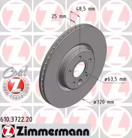 Тормозной диск (ZIMMERMANN: 610.3722.20)