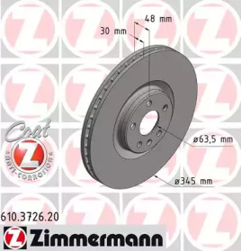 Тормозной диск (ZIMMERMANN: 610.3726.20)