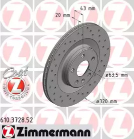 Тормозной диск (ZIMMERMANN: 610.3728.52)