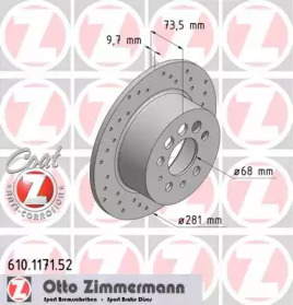 Тормозной диск (ZIMMERMANN: 610.1171.52)