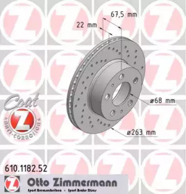 Тормозной диск (ZIMMERMANN: 610.1182.52)