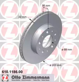 Тормозной диск (ZIMMERMANN: 610.1186.00)