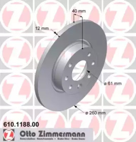 Тормозной диск (ZIMMERMANN: 610.1188.00)