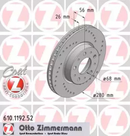 Тормозной диск (ZIMMERMANN: 610.1192.52)