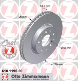 Тормозной диск (ZIMMERMANN: 610.1195.20)