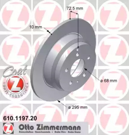 Тормозной диск (ZIMMERMANN: 610.1197.20)