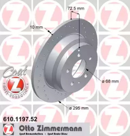 Тормозной диск (ZIMMERMANN: 610.1197.52)