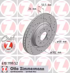 Тормозной диск (ZIMMERMANN: 610.1199.52)