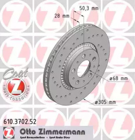 Тормозной диск (ZIMMERMANN: 610.3702.52)