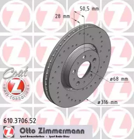 Тормозной диск (ZIMMERMANN: 610.3706.52)