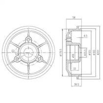 Тормозный барабан (DELPHI: BFR267)