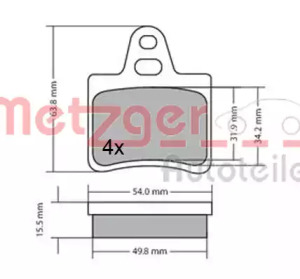 Комплект тормозных колодок (METZGER: 1170628)