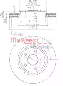 Тормозной диск (METZGER: 25086)