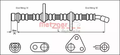 Шлангопровод (METZGER: 4113501)