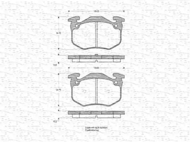 Комплект тормозных колодок (MAGNETI MARELLI: 363702160216)