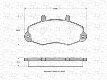 Комплект тормозных колодок (MAGNETI MARELLI: 363702160553)