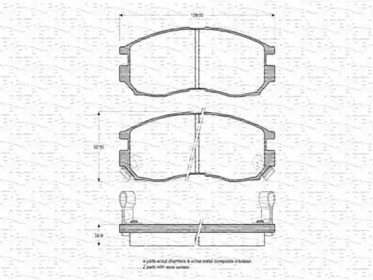 Комплект тормозных колодок (MAGNETI MARELLI: 363702160570)