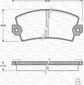 Комплект тормозных колодок (MAGNETI MARELLI: 363702161064)