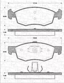 Комплект тормозных колодок (MAGNETI MARELLI: 363702161186)