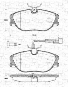 Комплект тормозных колодок (MAGNETI MARELLI: 363702161190)