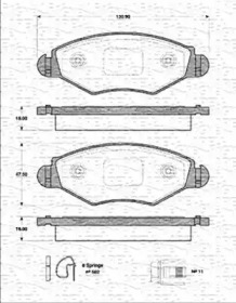 Комплект тормозных колодок (MAGNETI MARELLI: 363702161204)