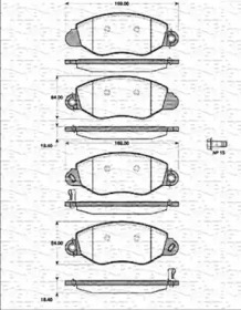 Комплект тормозных колодок (MAGNETI MARELLI: 363702161218)