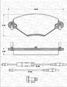 Комплект тормозных колодок (MAGNETI MARELLI: 363702161225)