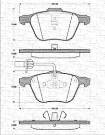 Комплект тормозных колодок (MAGNETI MARELLI: 363702161228)